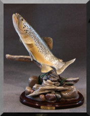 Custom brown trout carving