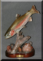 Rainbow Trout carving diving