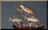 Rainbow Trout wood carving 