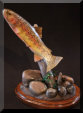 Golden Trout carving